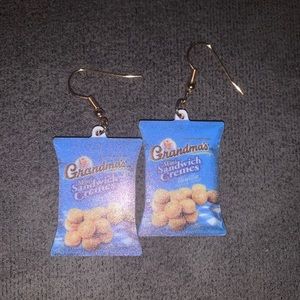 Grandma’s Mini Sandwich Cremes Snacks Products Earrings -31